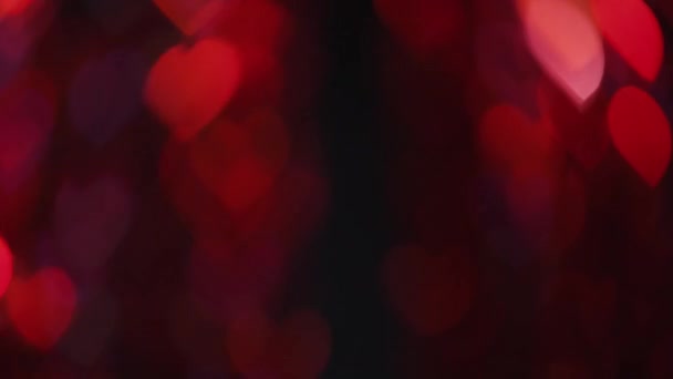 Romantikus Bokeh Fény Valentin Nap Ünnepi Díszítő Fedés Defocused Neon — Stock videók