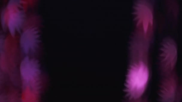 Bokeh Świecące Nakładki Smugi Wzór Kwiatowy Kolor Promieni Nieostry Neon — Wideo stockowe