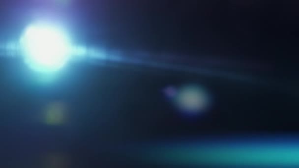 Ослабленное Светлое Пятно Синий Голубой Абстрактный Фон Вспышка Цветной Линзы — стоковое видео
