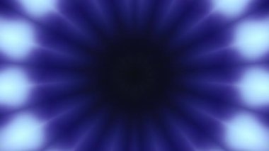 Parlayan ışınlar hareket ediyor. Video geçiş efekti. Merkezden gelen ışık huzmeleri