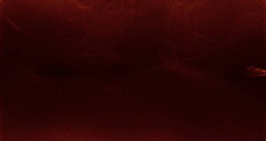 Renk sisi dokusu. Kırmızı soyut arka plan. Ateş buharı. Koyu renkli sanat eseri fotokopi afişinde turuncu buhar bulutu parlıyor..