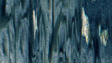 Arıza dokusu. Bozulma geçmişi. Frekans sesi. Mavi turuncu beyaz siyah bulanık dalga objeleri soyut illüstrasyon pankartı.