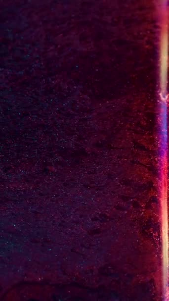 Video Verticale Colore Neon Sfondo Astratto Fluido Fluido Acqua Inchiostro — Video Stock