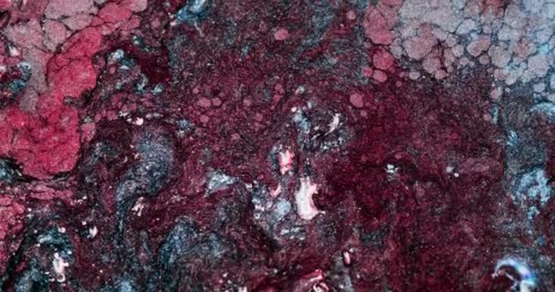 Kolorowe Ciekłe Abstrakcyjne Tło Woda Atramentowa Czerwona Róża Różowy Niebieski — Wideo stockowe