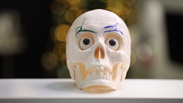 Mock-up de um crânio de esqueleto humano — Vídeo de Stock