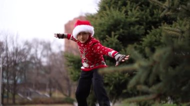 Sonbaharda iki yaban ördeği gölette yüzer.