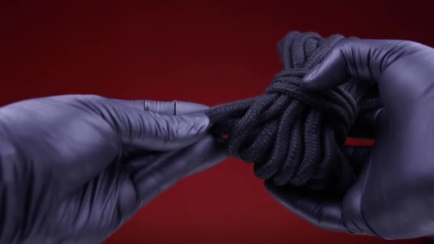 Technika wiązania liny shibari erotyczne zabawki dla dorosłych — Wideo stockowe