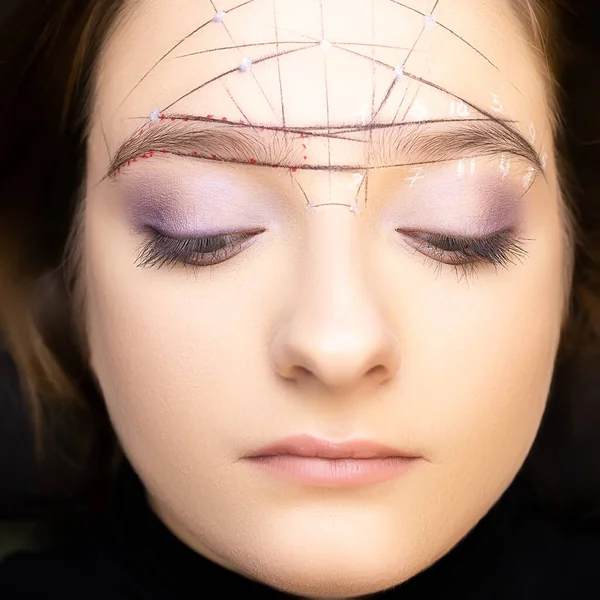 Eyebrows Model Applied Markup Build Architecture Shape Eyebrows — Stock Photo, Image