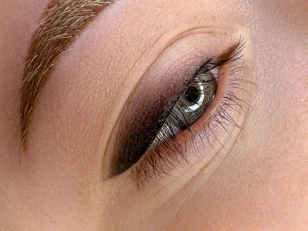 Eye Close Permanent Eyelid Makeup Procedure — Stock Photo, Image