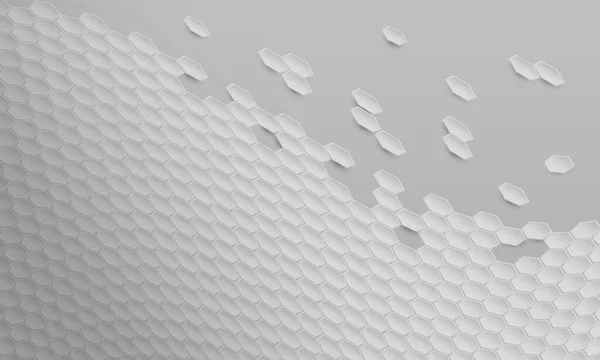 Abstrakt Bakgrund Med Hexagoner Nyanser Grå Toner — Stock vektor