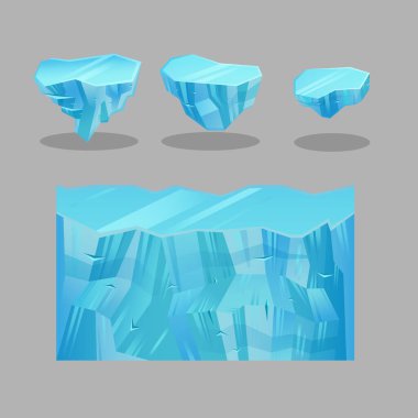 Oyun için çeşitli malzemeler ve dokular. buz pürüzsüz dokusu.