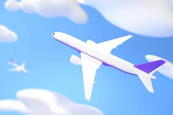 Пассажирские Самолеты Летящие Друг Против Друга Небе Возвращение Нормальным Воздушным — стоковое фото