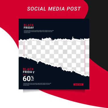 Modern vektör Kara Cuma bayrak koleksiyonu sosyal medya şablonları