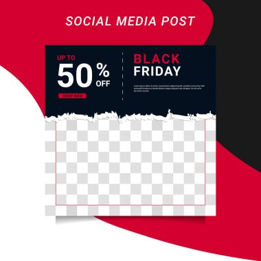 Modern vektör Kara Cuma bayrak koleksiyonu sosyal medya şablonları