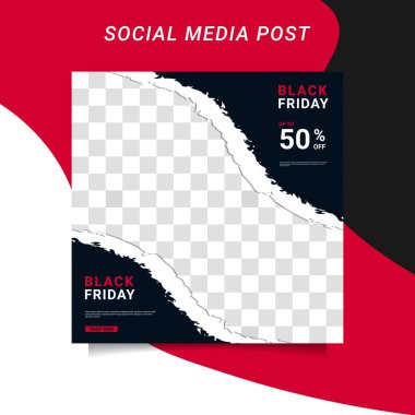 Modern vektör Kara Cuma bayrak koleksiyonu sosyal medya şablonları