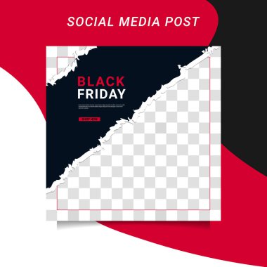 Modern vektör Kara Cuma bayrak koleksiyonu sosyal medya şablonları