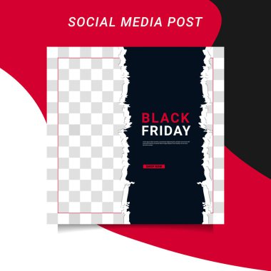 Modern vektör Kara Cuma bayrak koleksiyonu sosyal medya şablonları