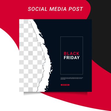 Modern vektör Kara Cuma bayrak koleksiyonu sosyal medya şablonları