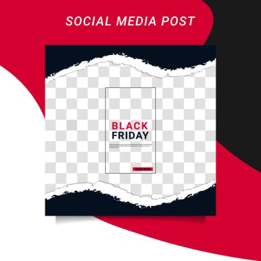 Modern vektör Kara Cuma bayrak koleksiyonu sosyal medya şablonları