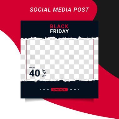 Modern vektör Kara Cuma bayrak koleksiyonu sosyal medya şablonları