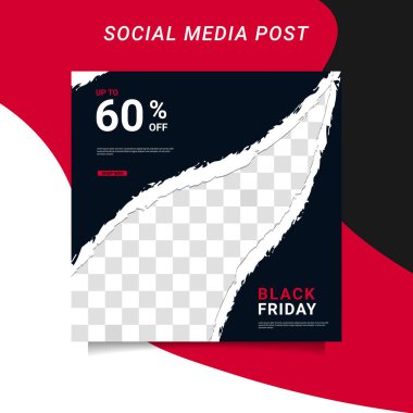 Modern vektör Kara Cuma bayrak koleksiyonu sosyal medya şablonları