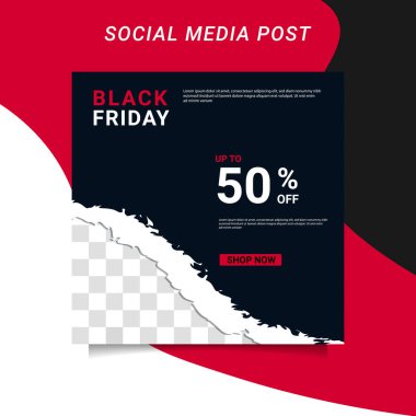 Modern vektör Kara Cuma bayrak koleksiyonu sosyal medya şablonları