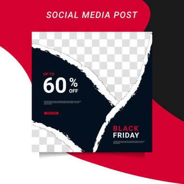 Modern vektör Kara Cuma bayrak koleksiyonu sosyal medya şablonları