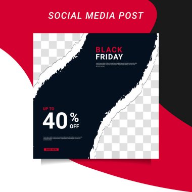 Modern vektör Kara Cuma bayrak koleksiyonu sosyal medya şablonları