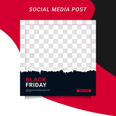 Modern vektör Kara Cuma bayrak koleksiyonu sosyal medya şablonları