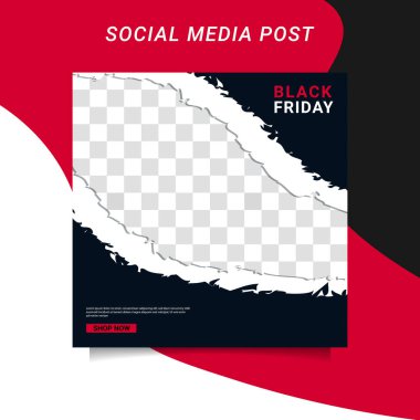 Modern vektör Kara Cuma bayrak koleksiyonu sosyal medya şablonları