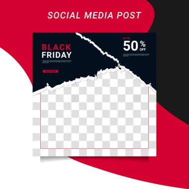 Modern vektör Kara Cuma bayrak koleksiyonu sosyal medya şablonları