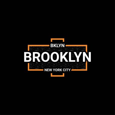 Brooklyn yazı tasarımı, ekran baskısı tişörtleri, giysiler, ceketler ve diğerleri için uygun