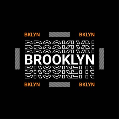 Brooklyn yazı tasarımı, ekran baskısı tişörtleri, giysiler, ceketler ve diğerleri için uygun