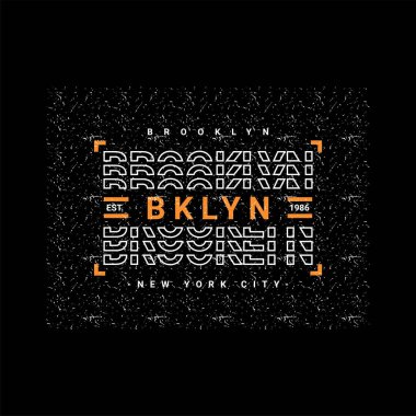 Brooklyn yazı tasarımı, ekran baskısı tişörtleri, giysiler, ceketler ve diğerleri için uygun