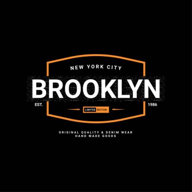 Brooklyn yazı tasarımı, ekran baskısı tişörtleri, giysiler, ceketler ve diğerleri için uygun
