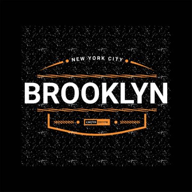 Brooklyn yazı tasarımı, ekran baskısı tişörtleri, giysiler, ceketler ve diğerleri için uygun