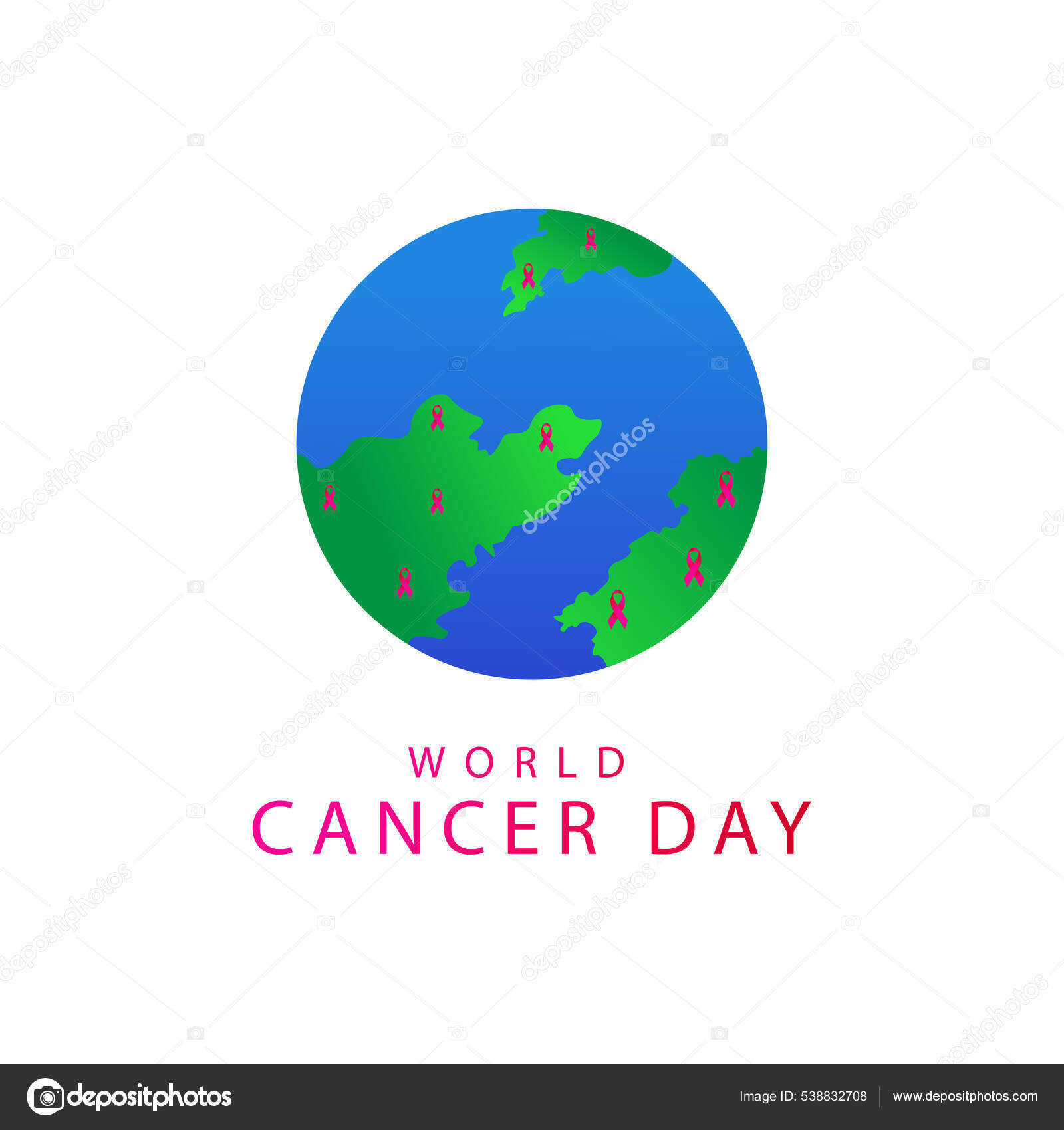 World Cancer Day White Background Stock Illustration by ©devinvervena1