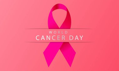 Pembe süslemeli Dünya Kanser Günü arka planı