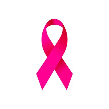 Beyaz arkaplanda pembe kurdele tasarımı