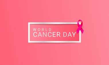 Pembe süslemeli Dünya Kanser Günü arka planı