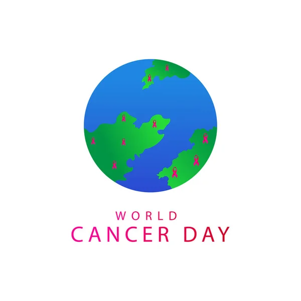Beyaz Arkaplanlı Dünya Kanser Günü — Stok Vektör
