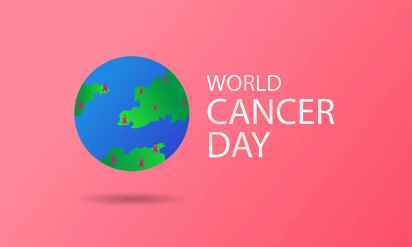 Pembe Süslemeli Dünya Kanser Günü Arka Planı — Stok Vektör