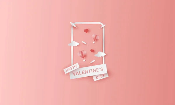 Feliz Día San Valentín Saludo Fondo Adecuado Para Fondos Escritorio — Vector de stock