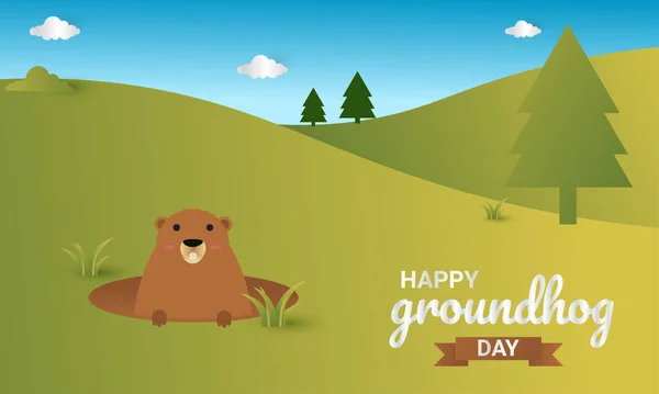 Happy Groundhog Day Perfect Backgrounds Posters Covers Wallpapers More — Vettoriale Stock