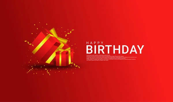 Κάρτες Happy Birthday Κόκκινες Και Χρυσές Κατάλληλες Για Προσκλητήρια Backgrounds — Διανυσματικό Αρχείο