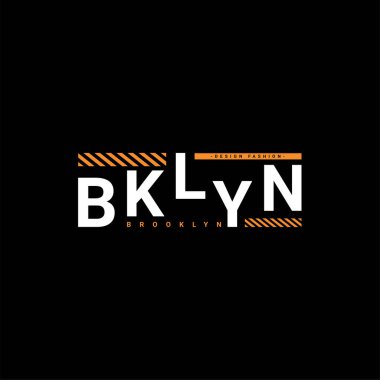 Brooklyn yazı tasarımı, ekran baskısı tişörtleri, giysiler, ceketler ve diğerleri için uygun