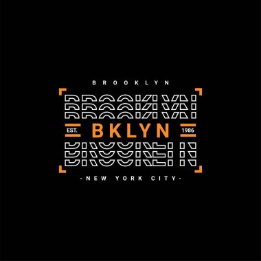 Brooklyn yazı tasarımı, ekran baskısı tişörtleri, giysiler, ceketler ve diğerleri için uygun