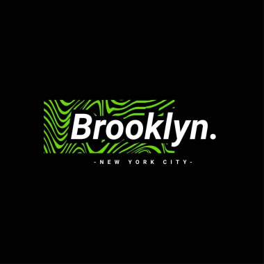 Brooklyn yazı tasarımı, ekran baskısı tişörtleri, giysiler, ceketler ve diğerleri için uygun