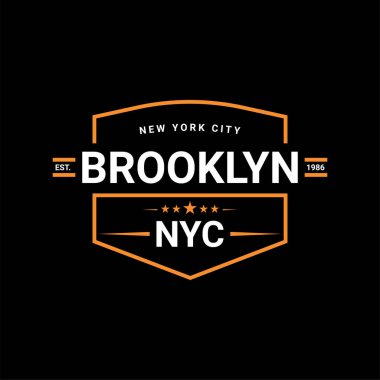 Brooklyn yazı tasarımı, ekran baskısı tişörtleri, giysiler, ceketler ve diğerleri için uygun