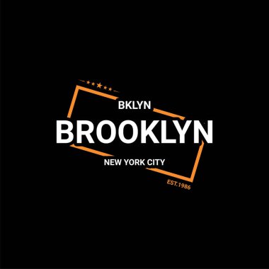 Brooklyn yazı tasarımı, ekran baskısı tişörtleri, giysiler, ceketler ve diğerleri için uygun